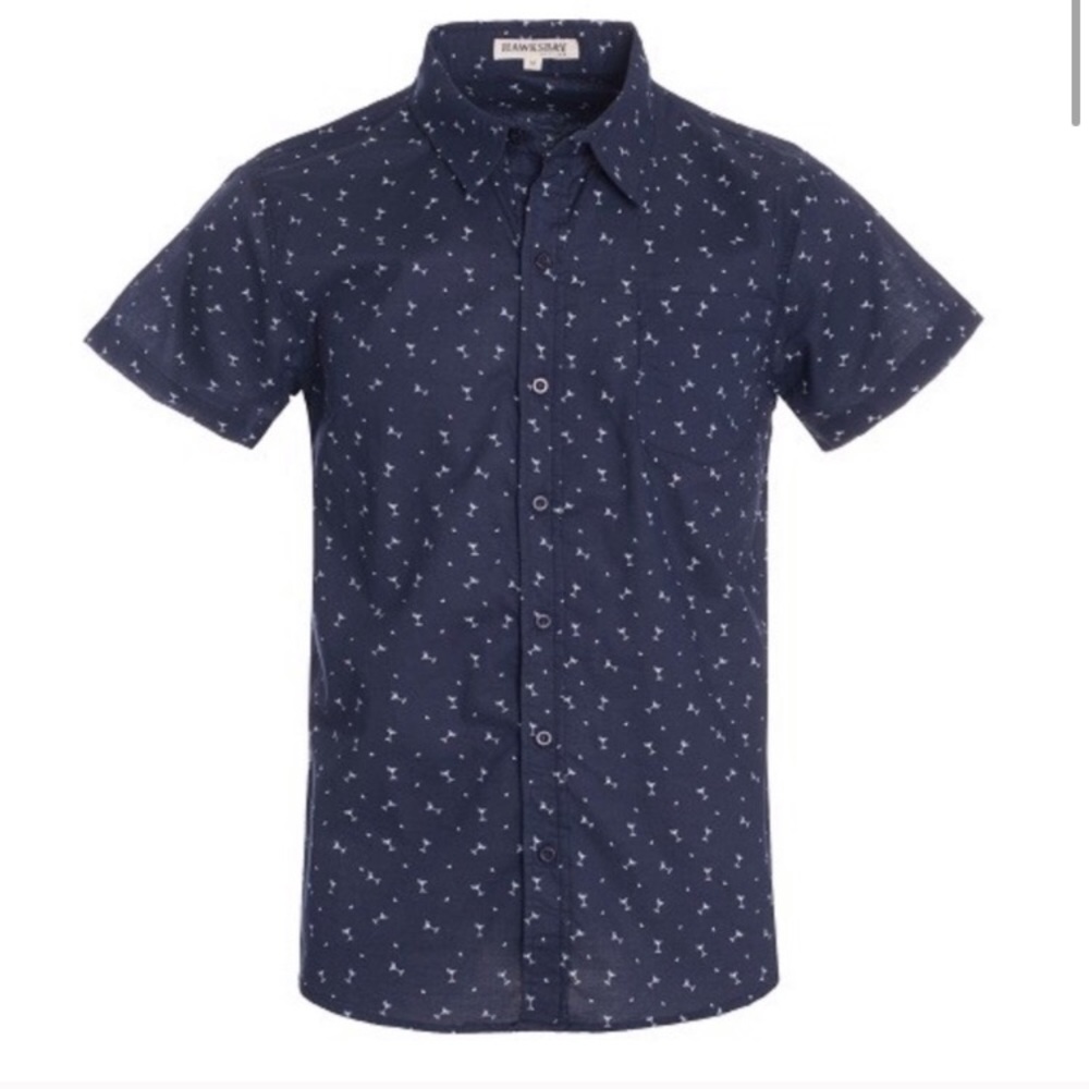 Navy blue button up shirt